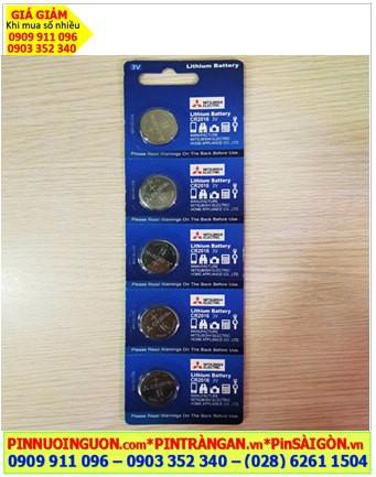 COMBO 01vỉ = 5viên Pin 3v Lithium Mitsubishi CR2016E chính hãng _Giá chỉ 89.000/ Vỉ 5viên